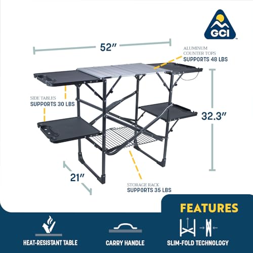 Portable Folding Cook Station with Heat Resistant Tabletop D397125