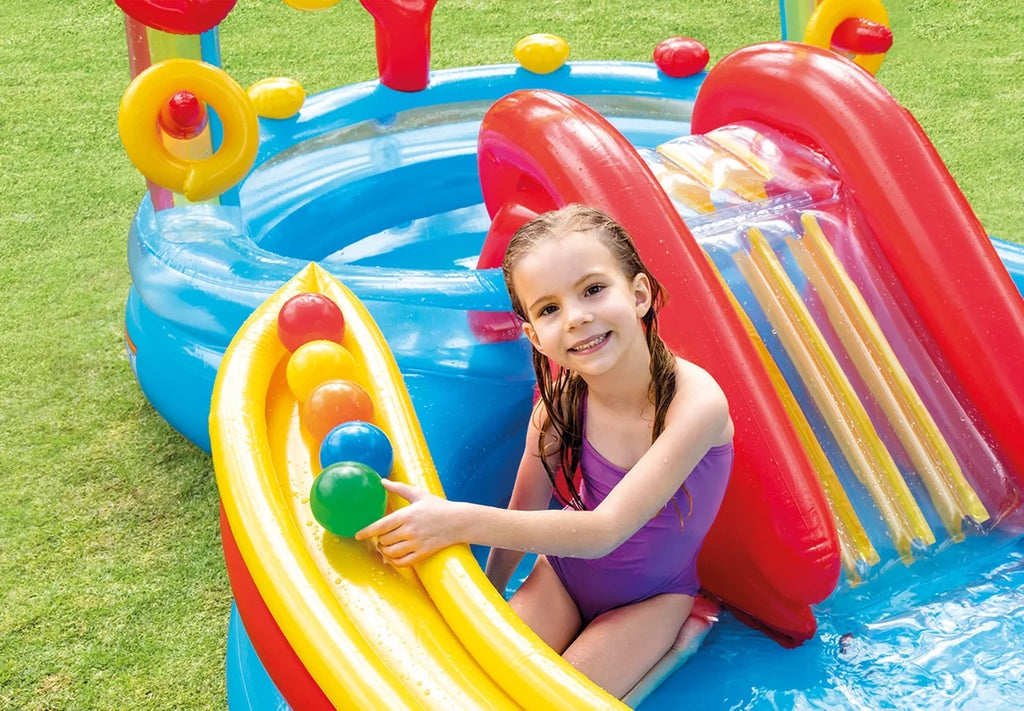 Rainbow Ring Inflatable Play Center with Slide S24753