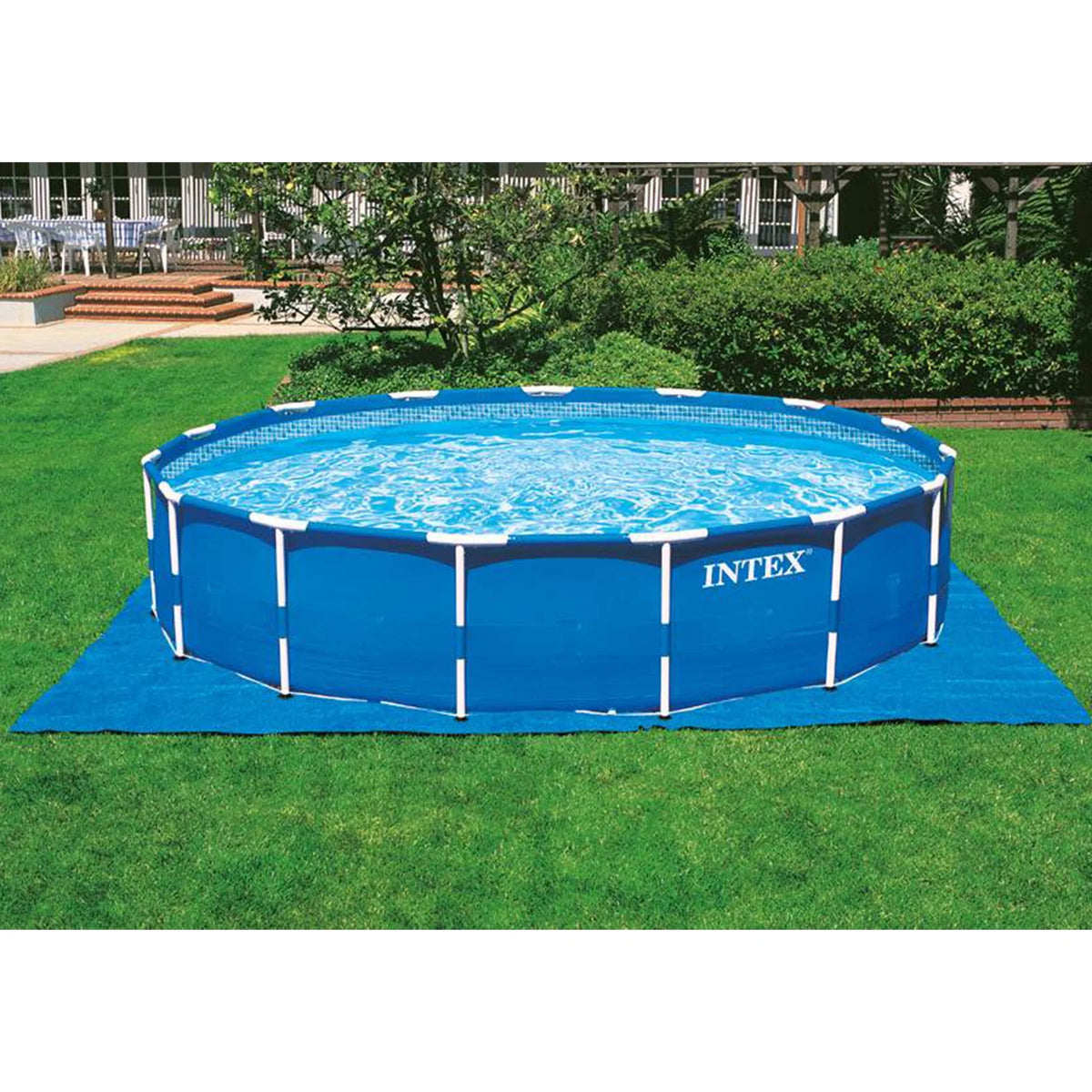 18ft x 48in Metal Frame Swimming Pool Set with Pump E43752