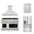 48 Gas Range, Range Hood, Dishwasher, Refrigerator with Bronze Accents G87644