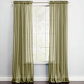 Sage Sheer Voile Rod-Pocket Window Curtains R959460