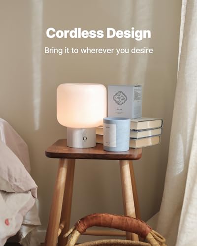 5W Cordless Rechargeable Glass Shade LED Table Lamp N777206