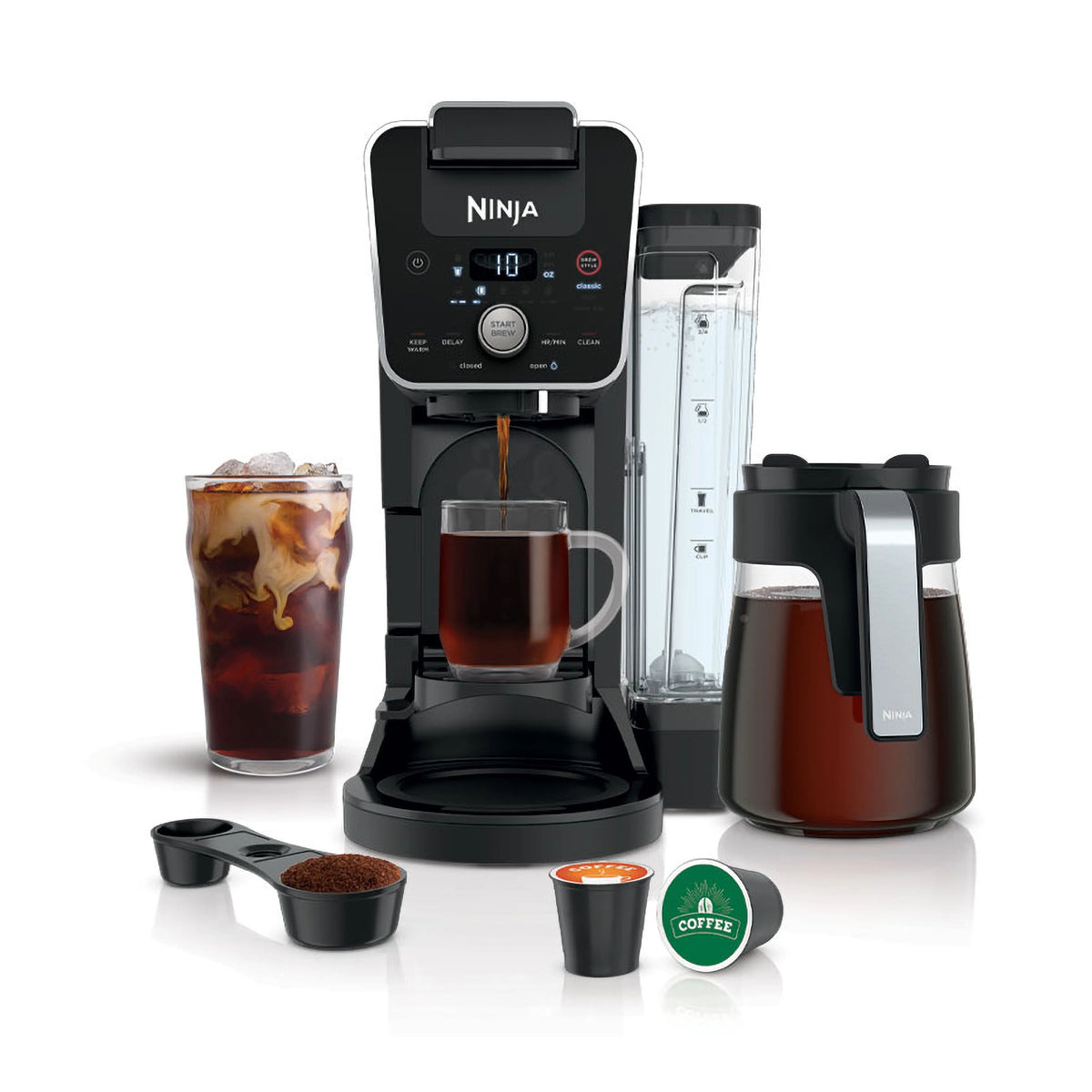 12-Cup Drip Coffee Maker Single-Serve Black S2448