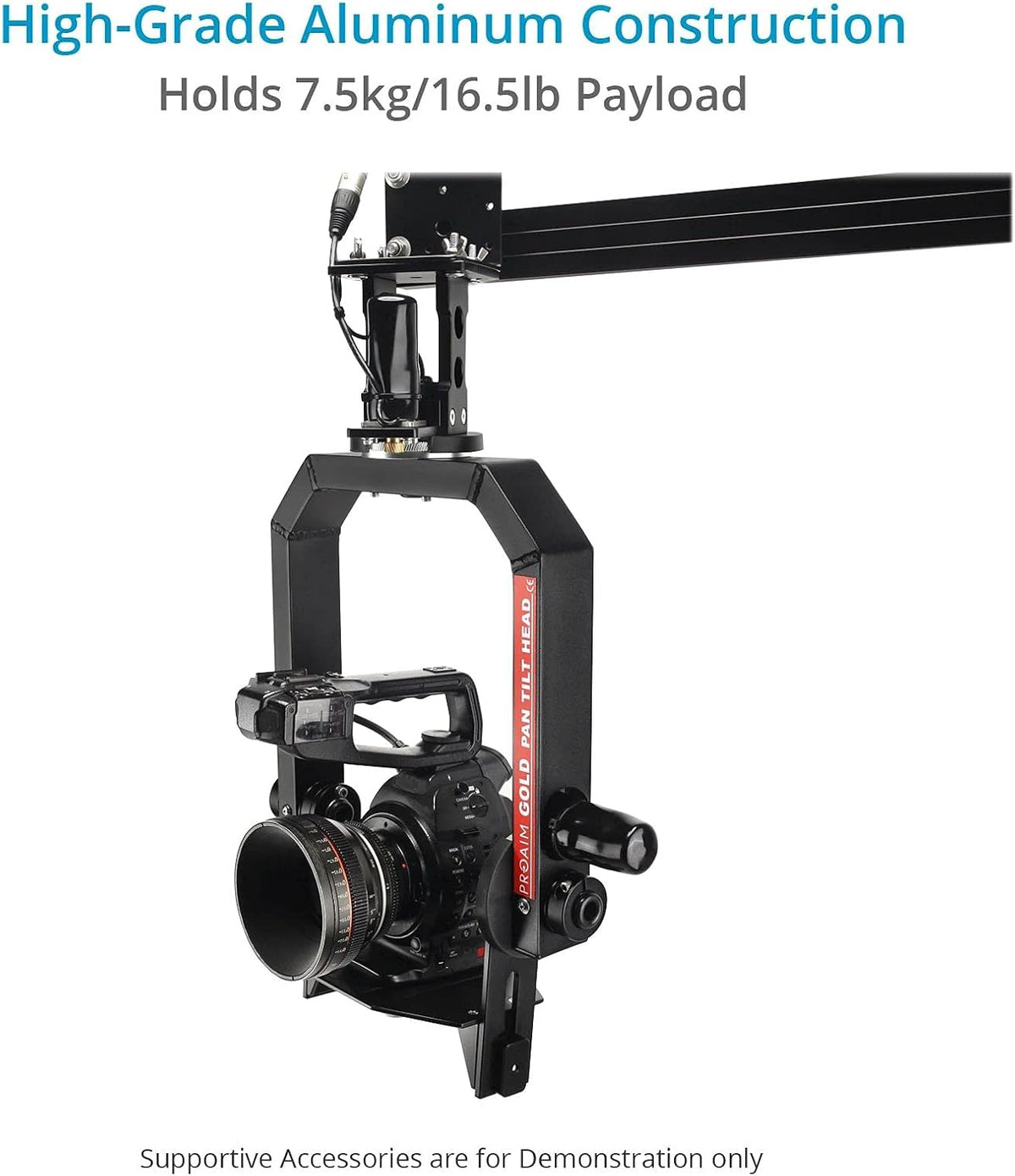 Gold Motorized Camera Pan Tilt Head with Joystick Control D612825