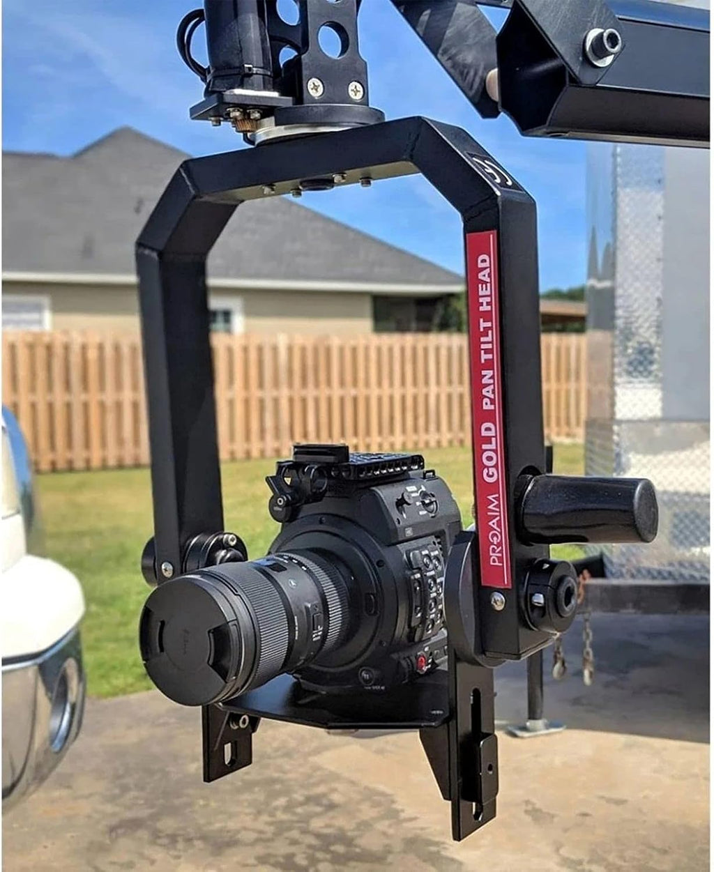 Gold Motorized Camera Pan Tilt Head with Joystick Control D612825
