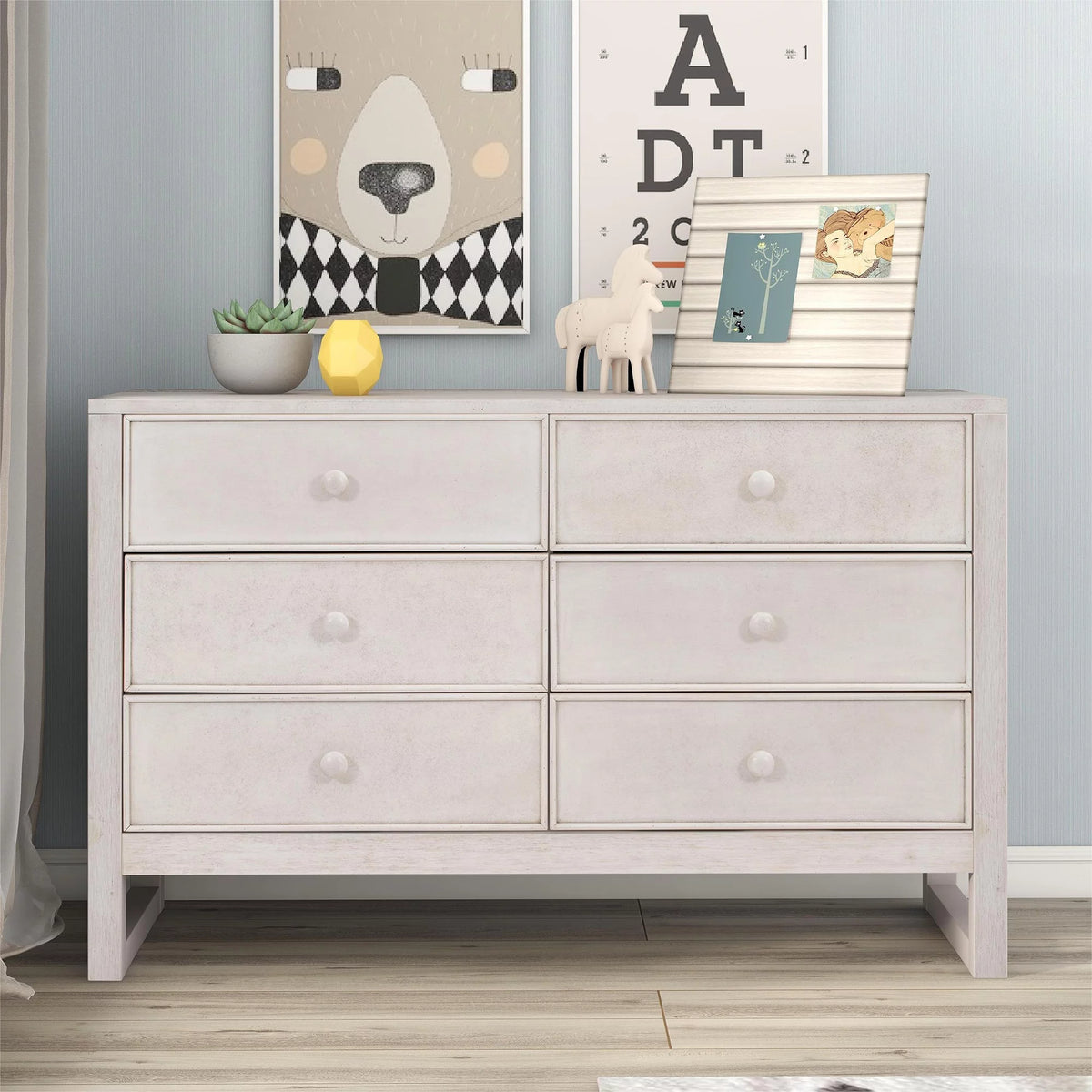 Rustic Wooden 6 Drawer Dresser Z883252