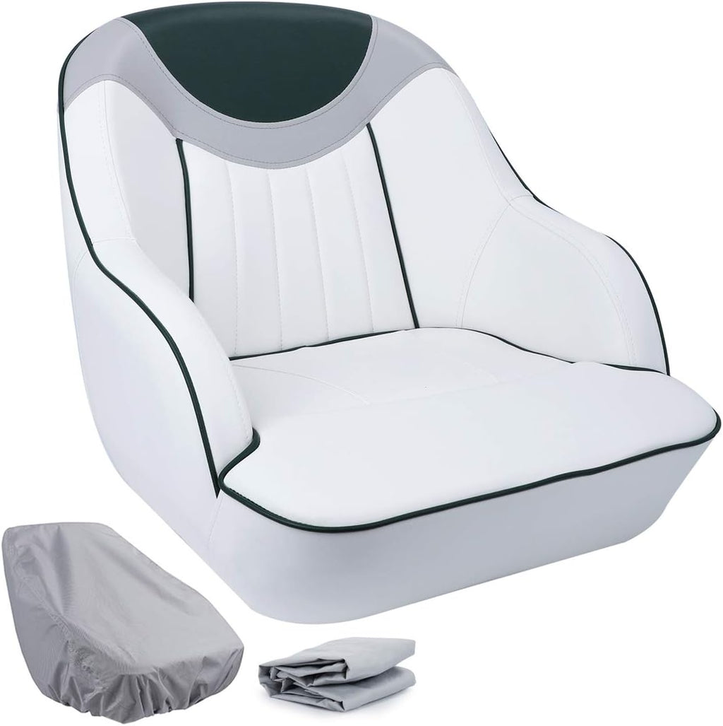 Pontoon Boat Captain Bucket Seat with Cover V8260