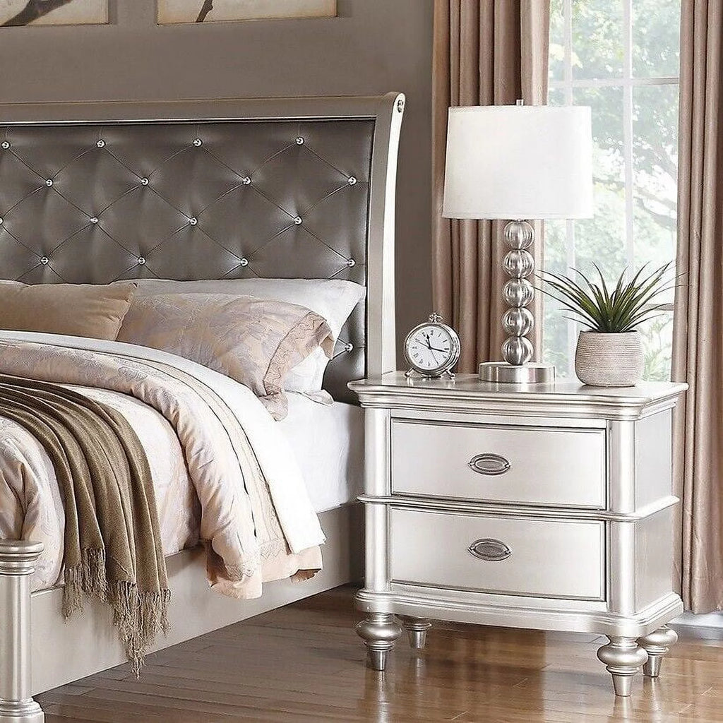 California King Size 3pc Set Faux Leather Tufted Headboard Bedroom Furniture E199