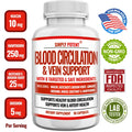 90 Caps Blood Circulation & Vein Support Supplement with Niacin, L-Arginine, Ginger, Cayenne Pepper, Hawthorn F218506