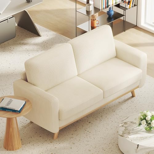 Beige Corduroy Loveseat Sofa L607124