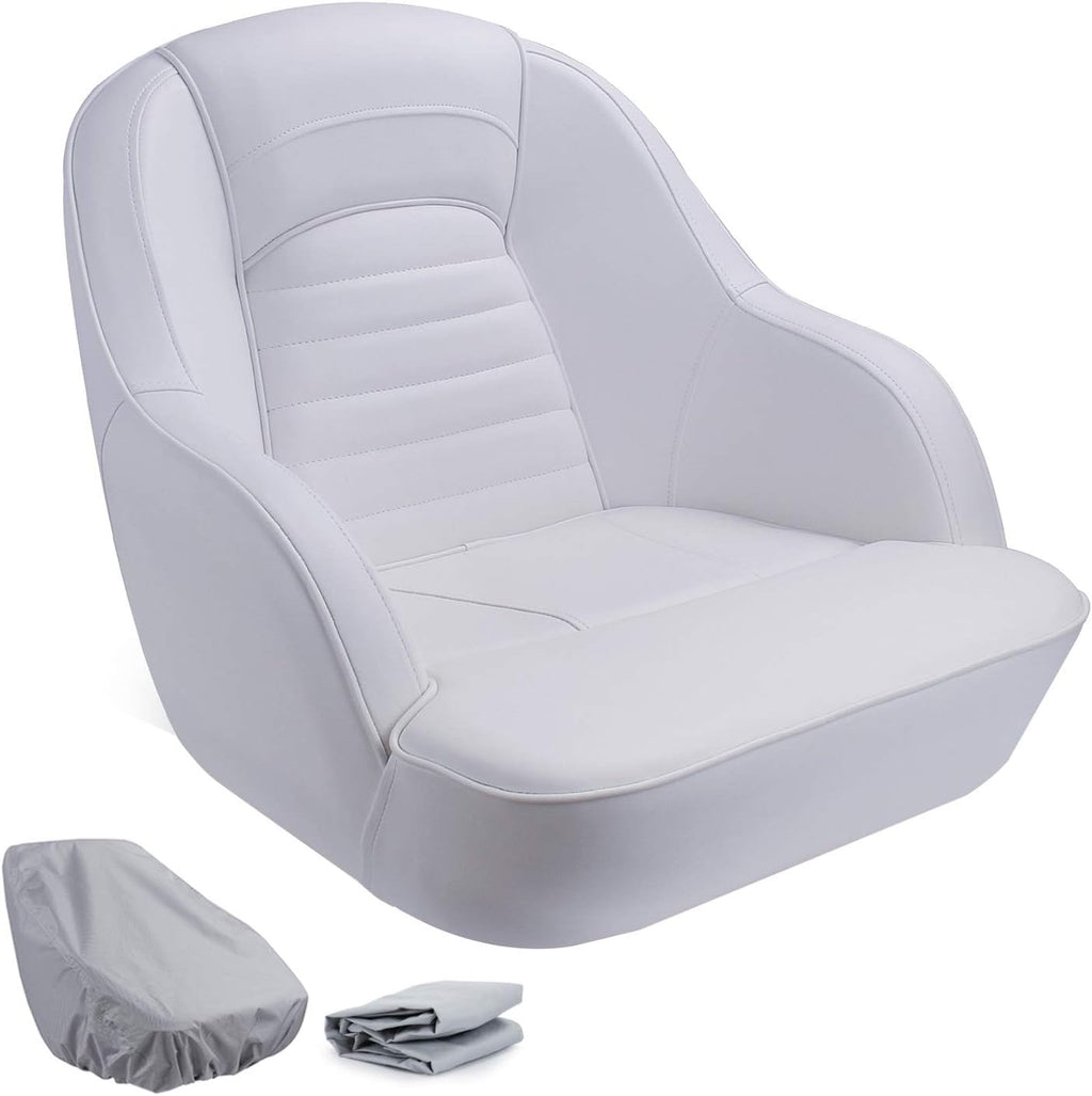Pontoon Boat Captain Bucket Seat with Cover V8260