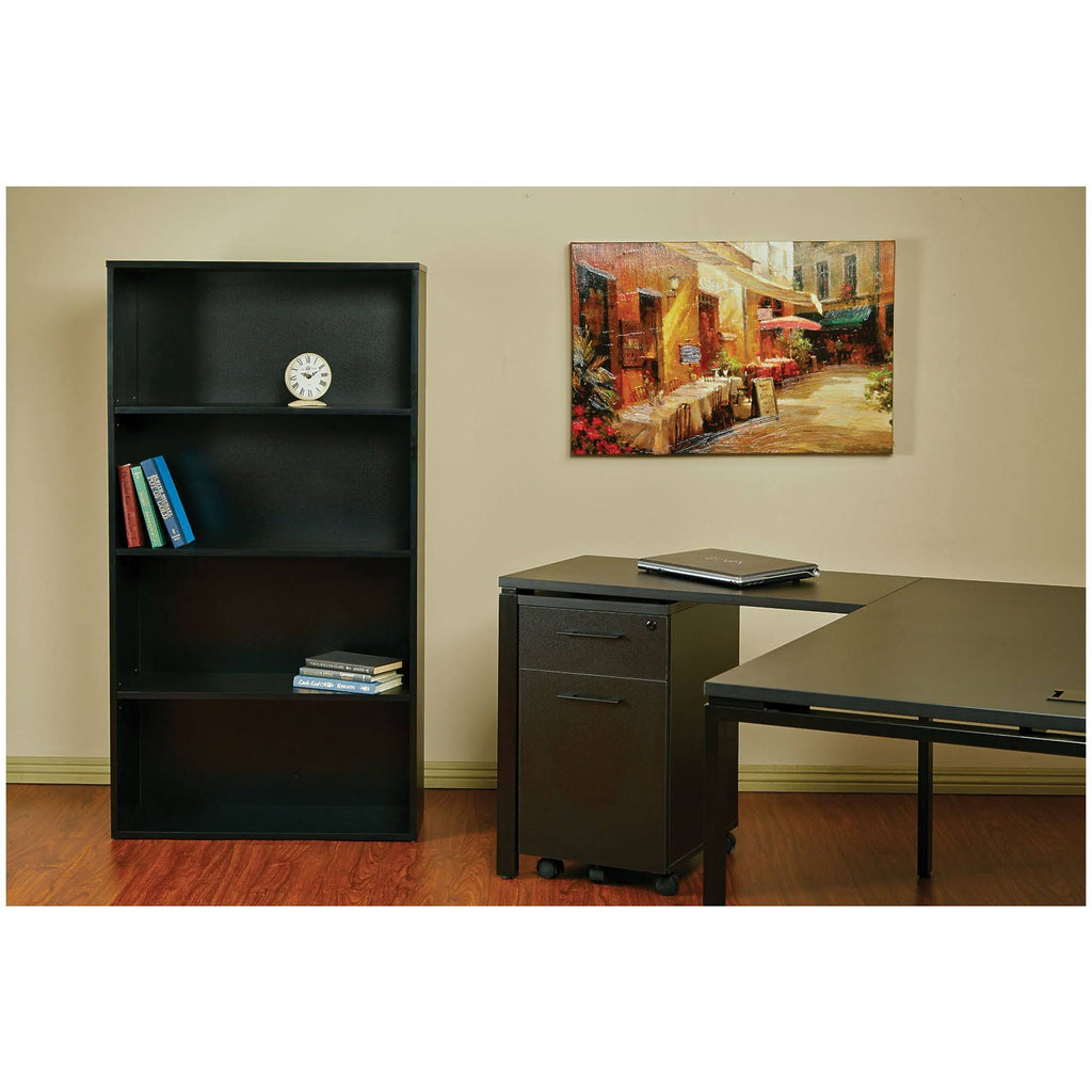Black 4 Shelf Bookcase S7510