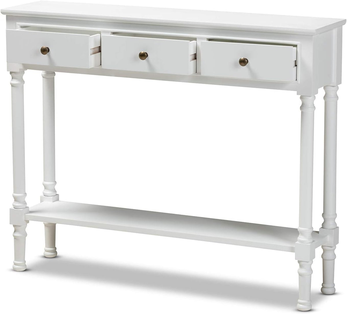 White 3-Drawer Wood Console Table M90247