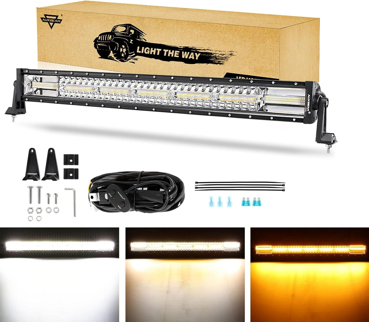 32 Inch Amber White LED Light Bar Q4528