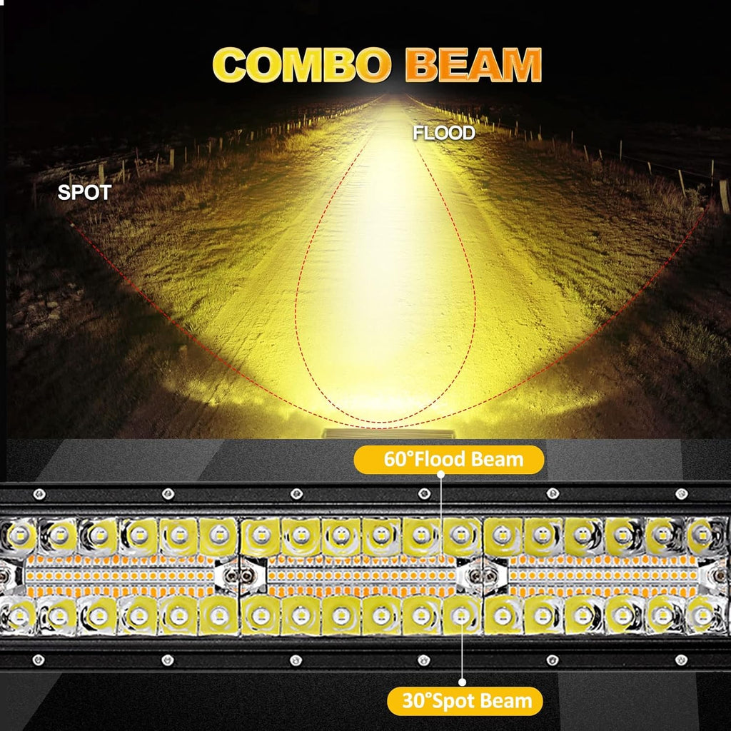 32 Inch Amber White LED Light Bar Q4528