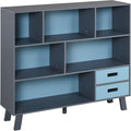 Blue 3-Tier Kids Bookcase with Drawers W878