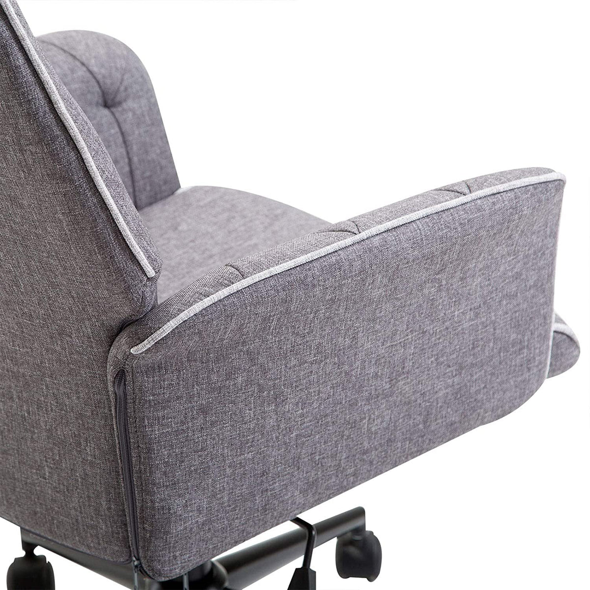 Dark Gray Tufted Linen Home Office Chair B306