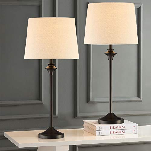 Black Table Lamps Set of 2 with Fabric Shade N6254