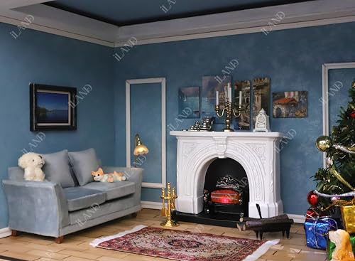 Dollhouse Fireplace and Accessories 1/12 Scale 4pcs N1188