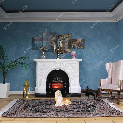 Dollhouse Fireplace and Accessories 1/12 Scale 4pcs N1188