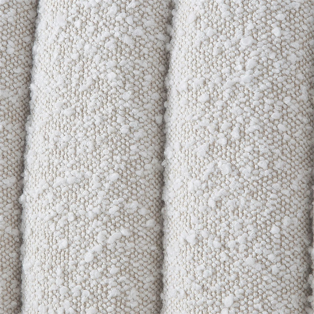 Cream Boucle Fabric Twin Bed Q253756