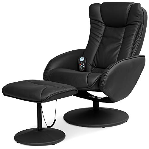 Brown Faux Leather Electric Massage Recliner with Stool O54037