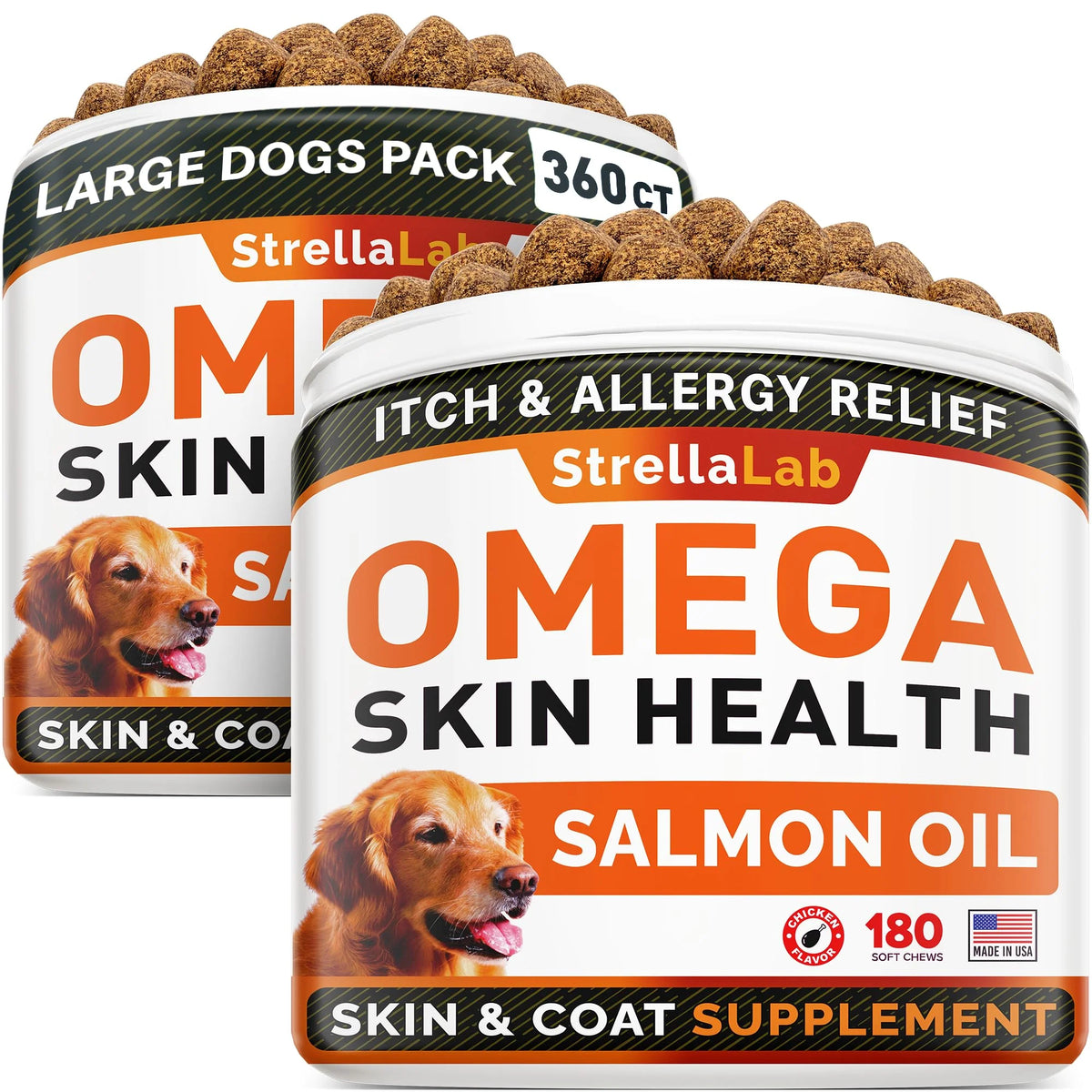 Omega 3 Fish Oil Chews for Dogs 360Ct Chicken Flavor N6892