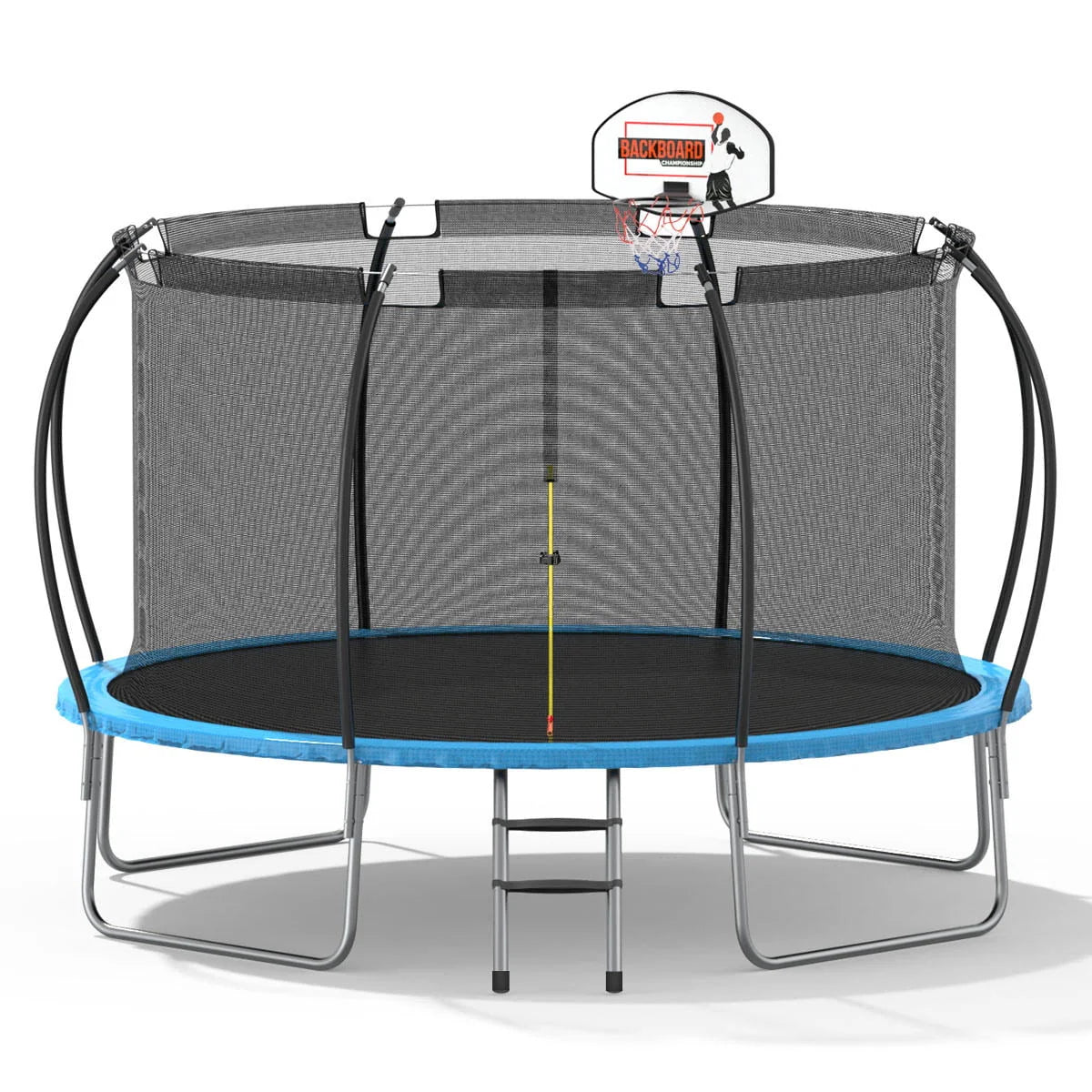 12 ft Trampoline with Enclosure and Basketball Hoop J146