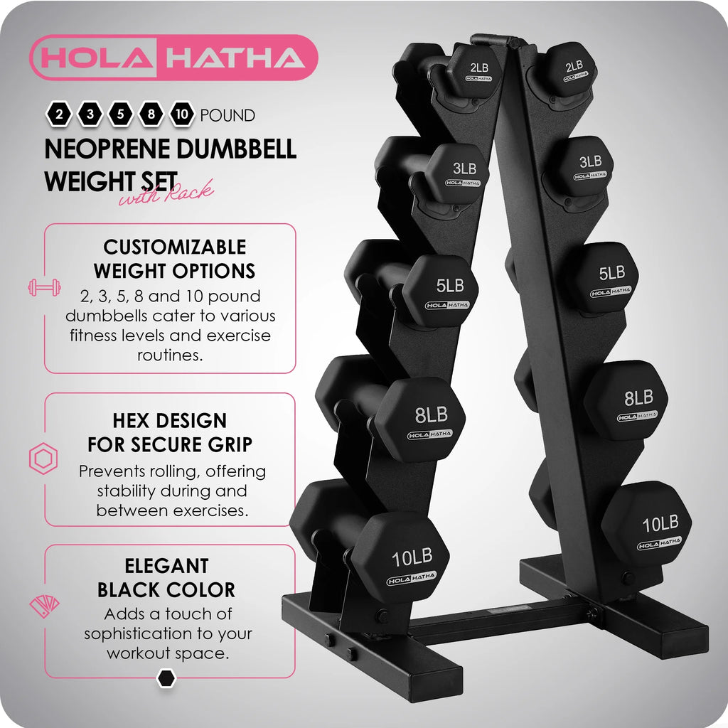 Neoprene Dumbbell Weight Set with Rack R70850
