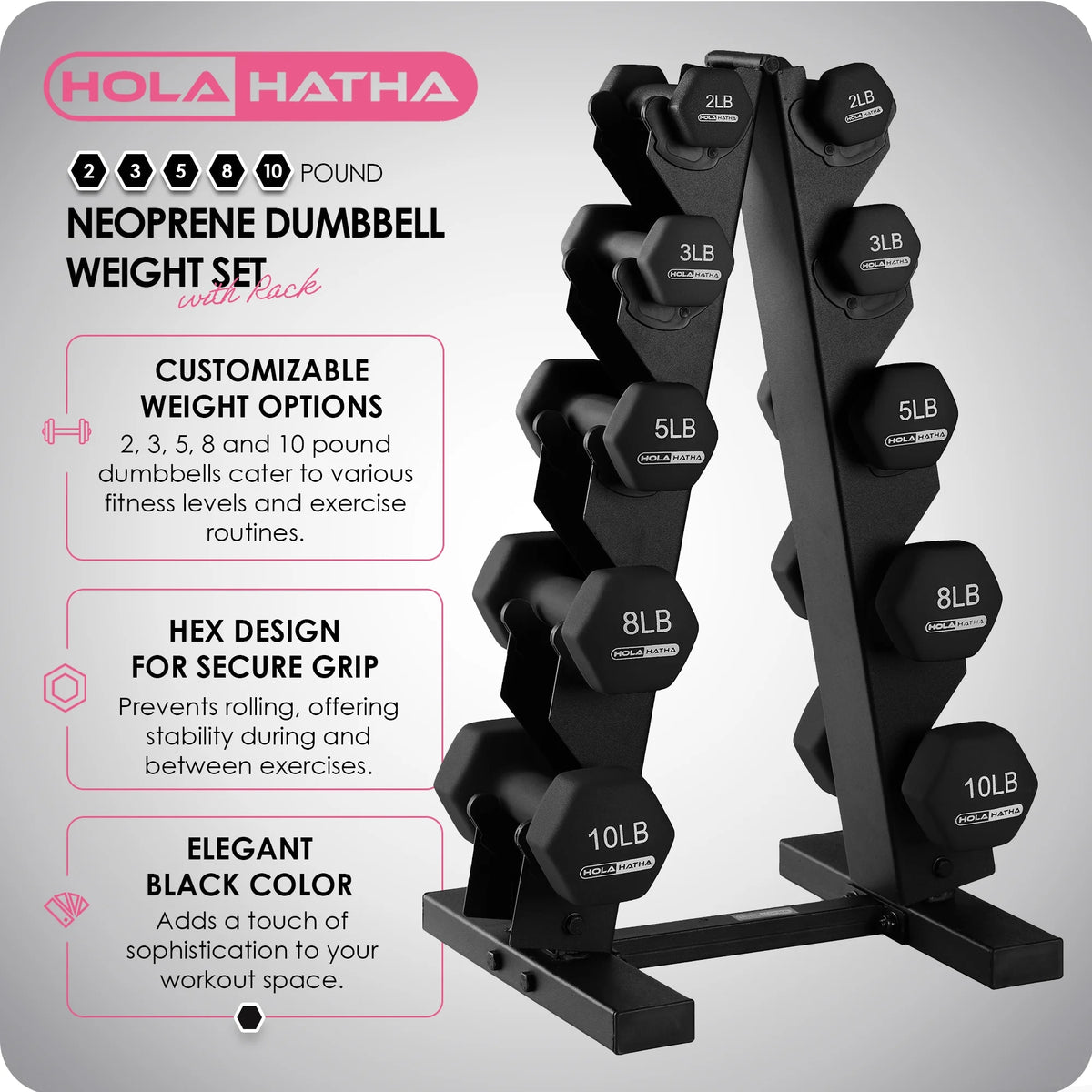 Neoprene Dumbbell Weight Set with Rack R70850