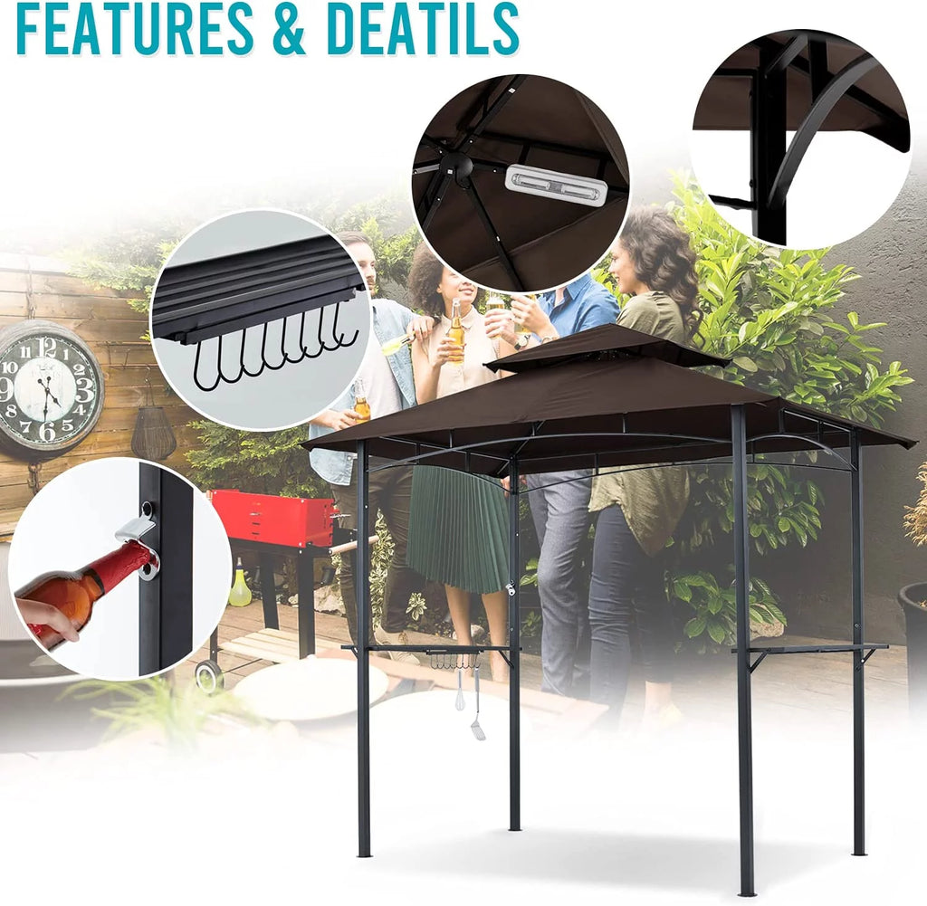 8'x 5' Grill Gazebo with LED Light P474042