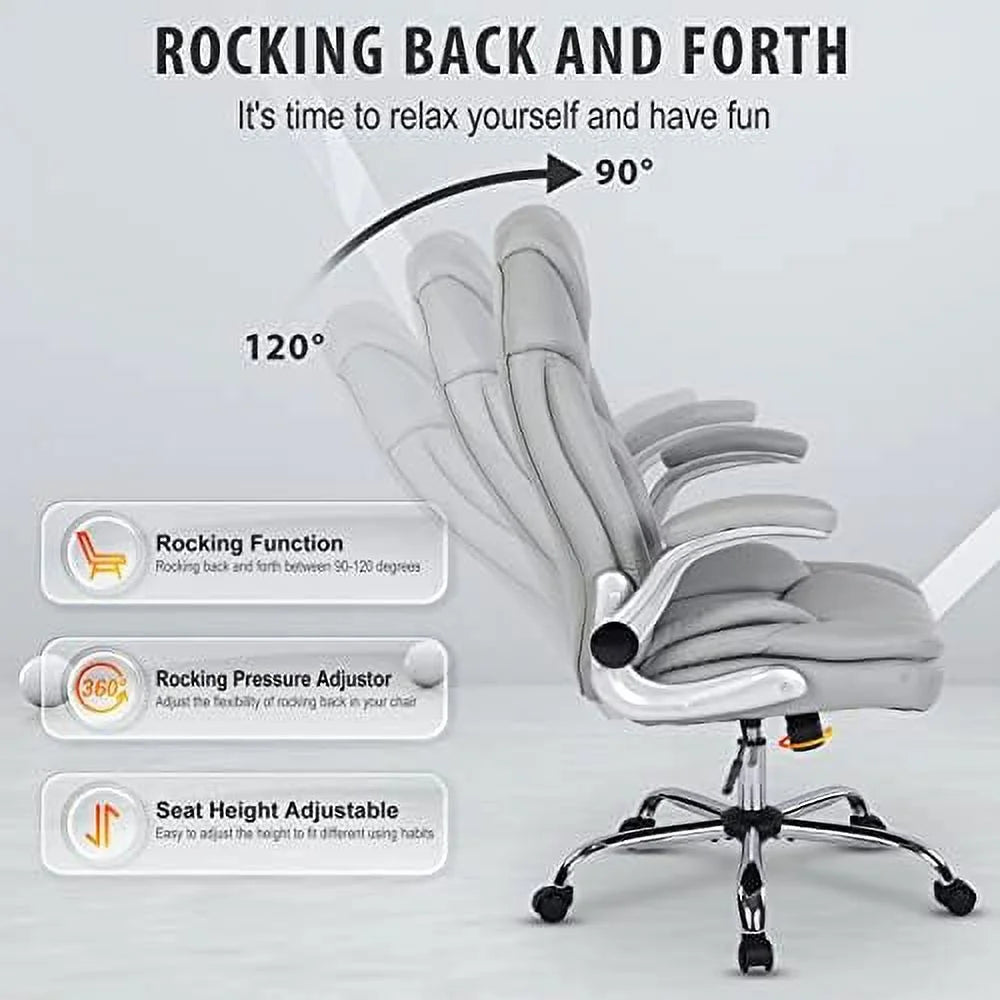 Executive Ergonomic PU Leather Office Chair with Lumbar Support A738