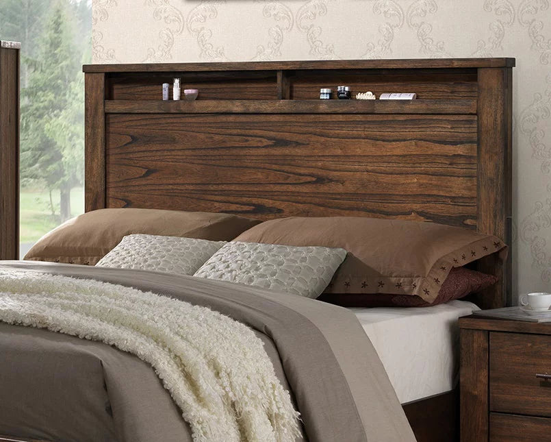 Natural Wood Finish Eastern King Size Bed with Storage Drawers L102