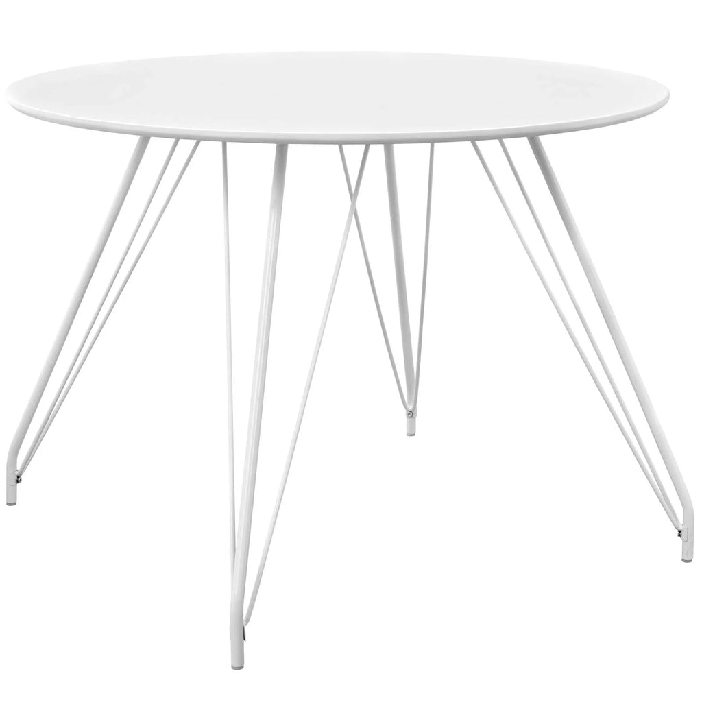 White Wood Metal Dining Table V278418