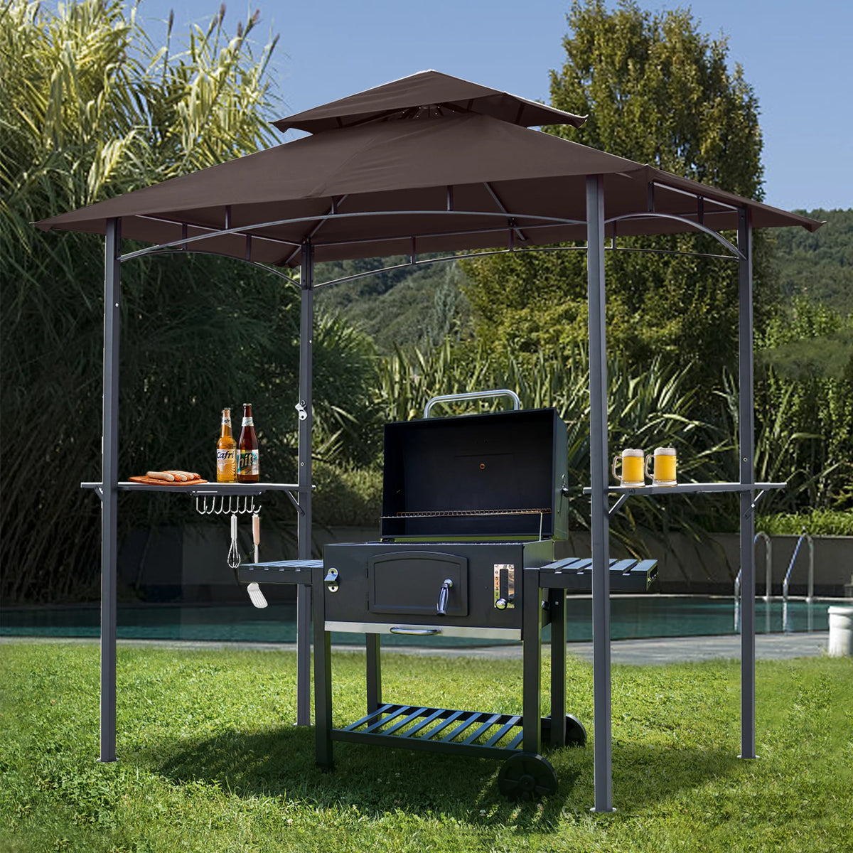 8'x 5' Grill Gazebo with LED Light P474042