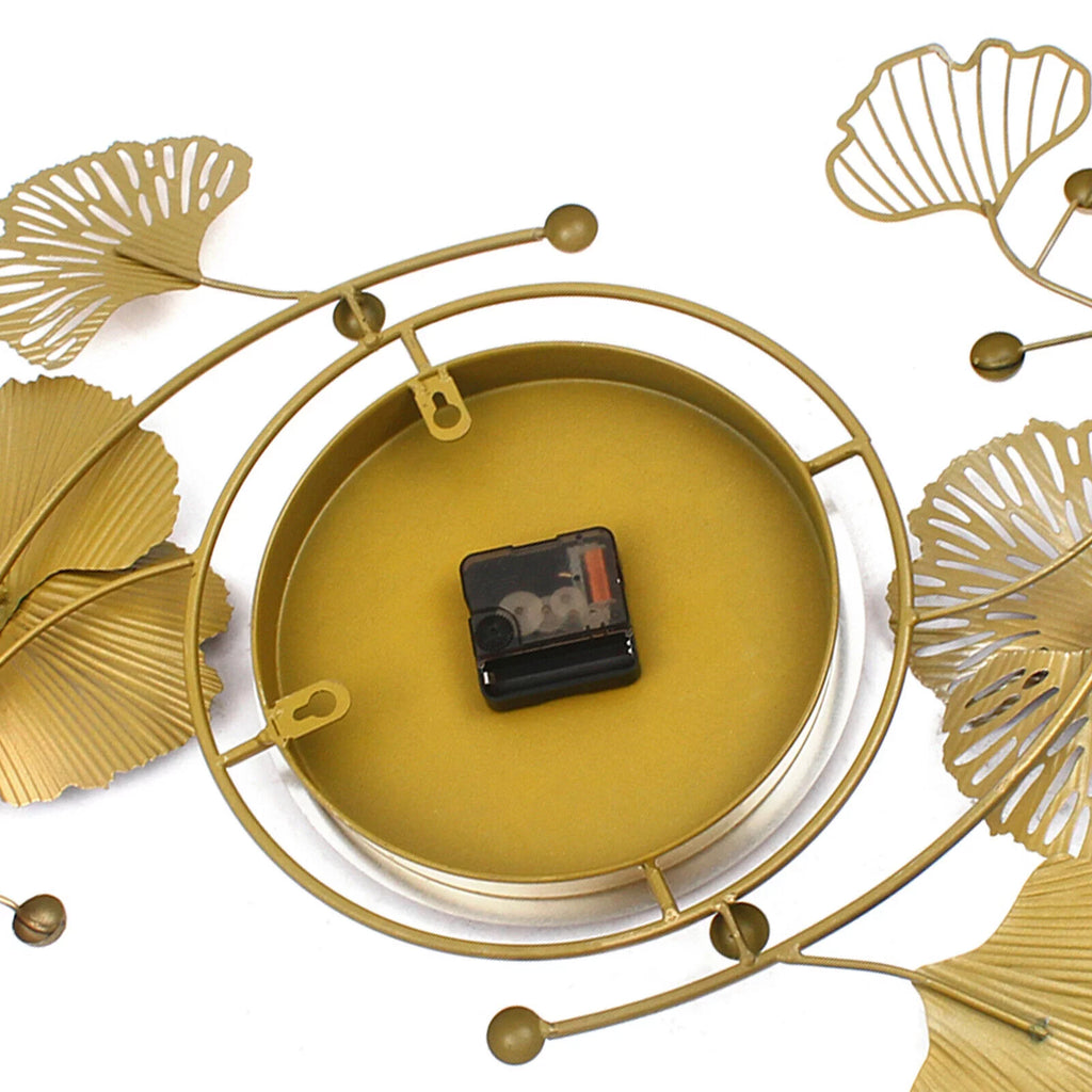 Ginkgo Leaf Wall Clock 90*45cm Mute Battery Operated J27781