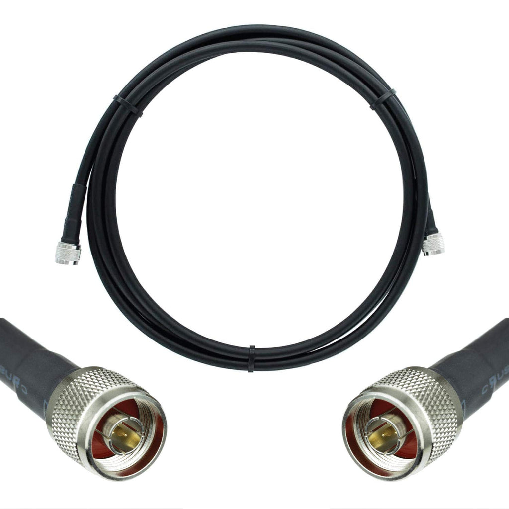 50-ohm N-Male to N-Male Black Coax Cable 60ft Pack of 2 T467