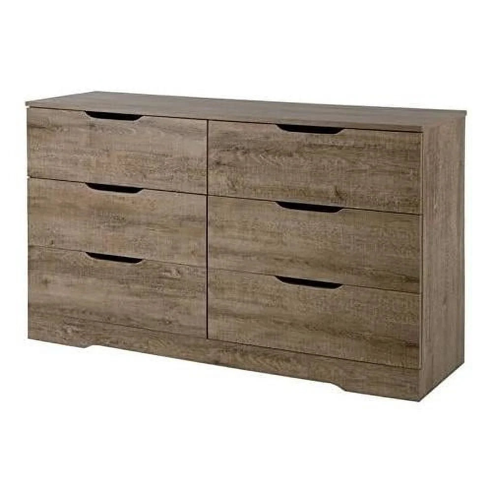 6 Drawers Double Dresser Light Brown P151