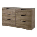 6 Drawers Double Dresser Light Brown P151