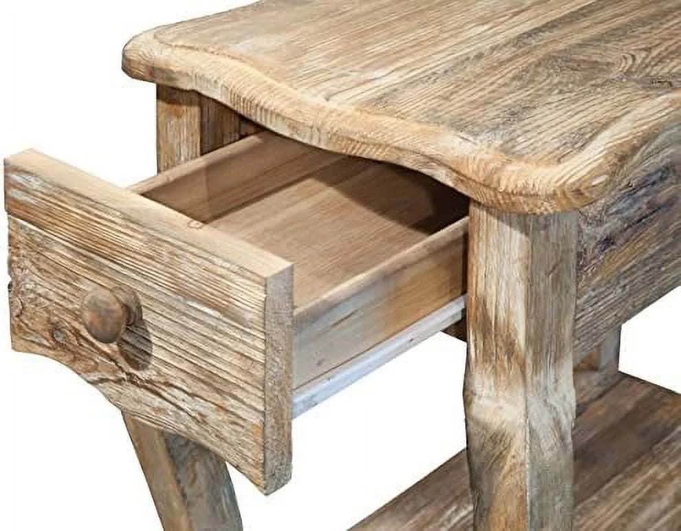 Reclaimed Wood End Table with 1 Drawer Y5478