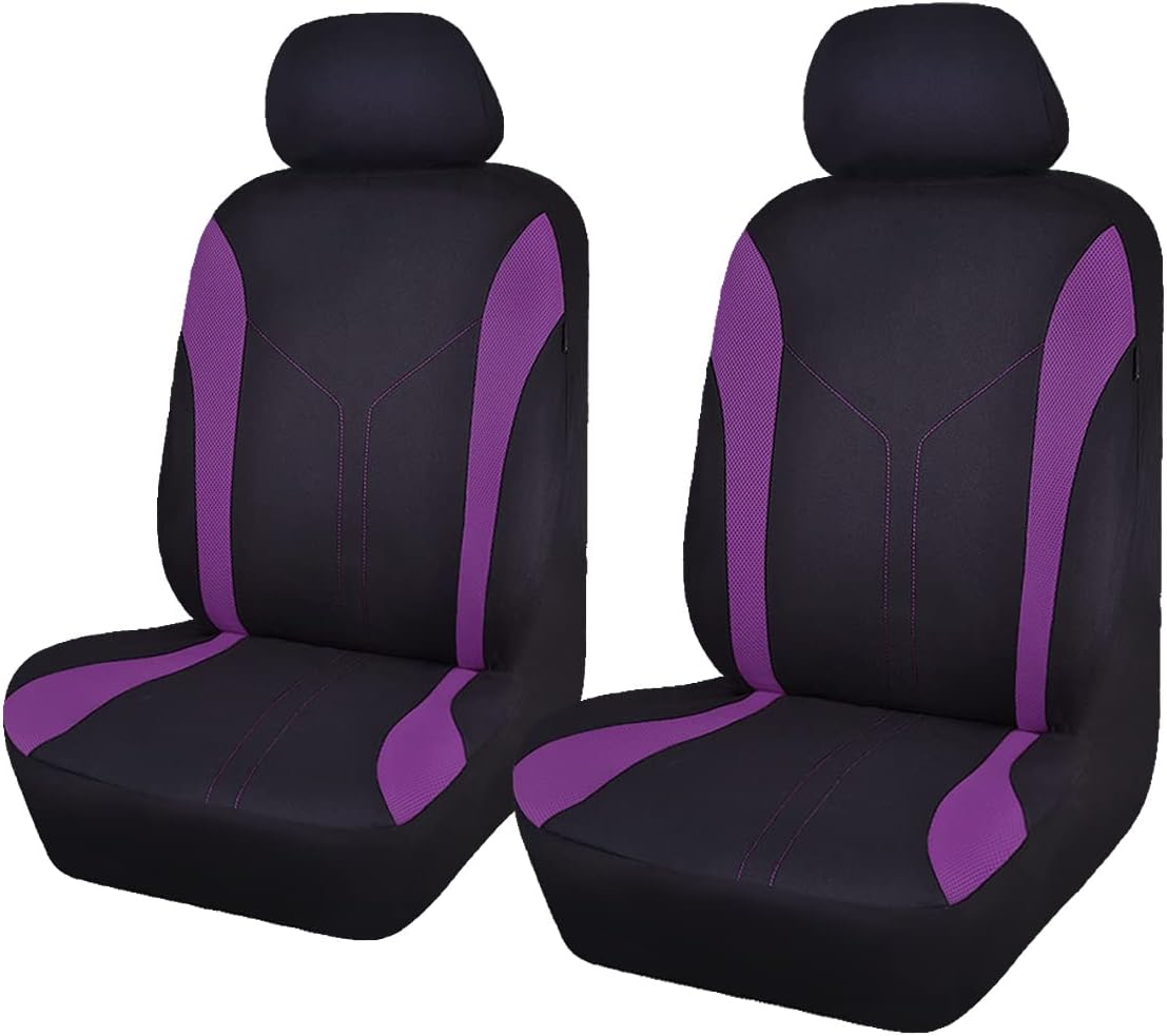 Black Pink Polyester Car Seat Covers V112909