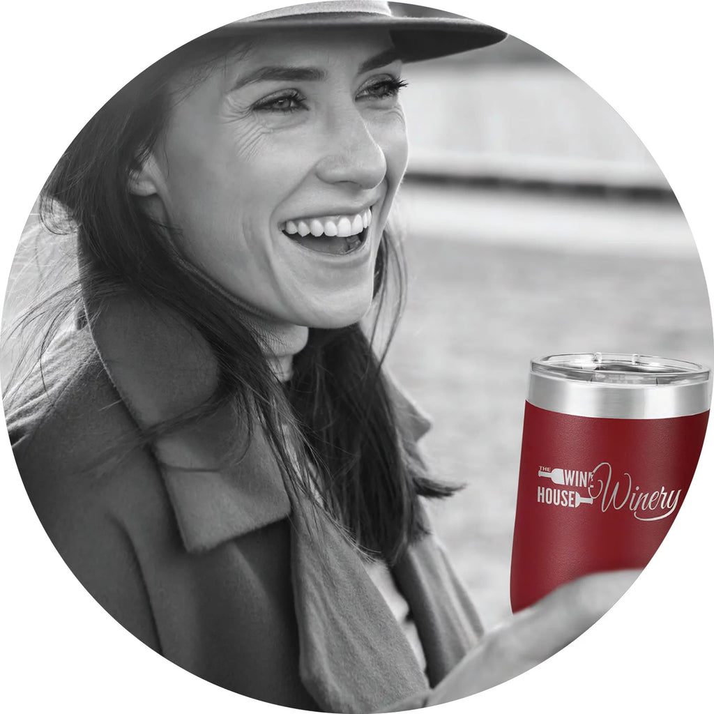 12 oz Stainless Steel Vacuum Insulated Wine Tumbler with Clear Lid A1240