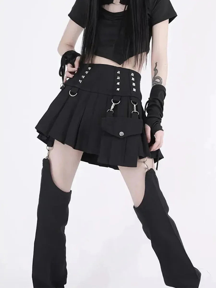 Rivet Detachable Skirt Pants G326