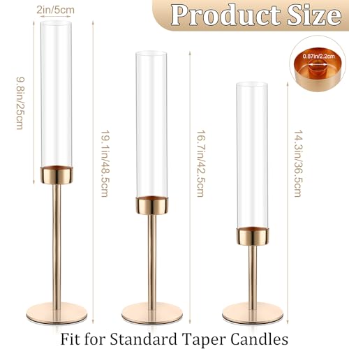 Black Set of 6 Glass Taper Candle Holders W6813