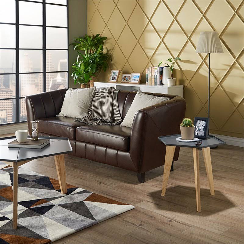 Gray Metal End Table A500