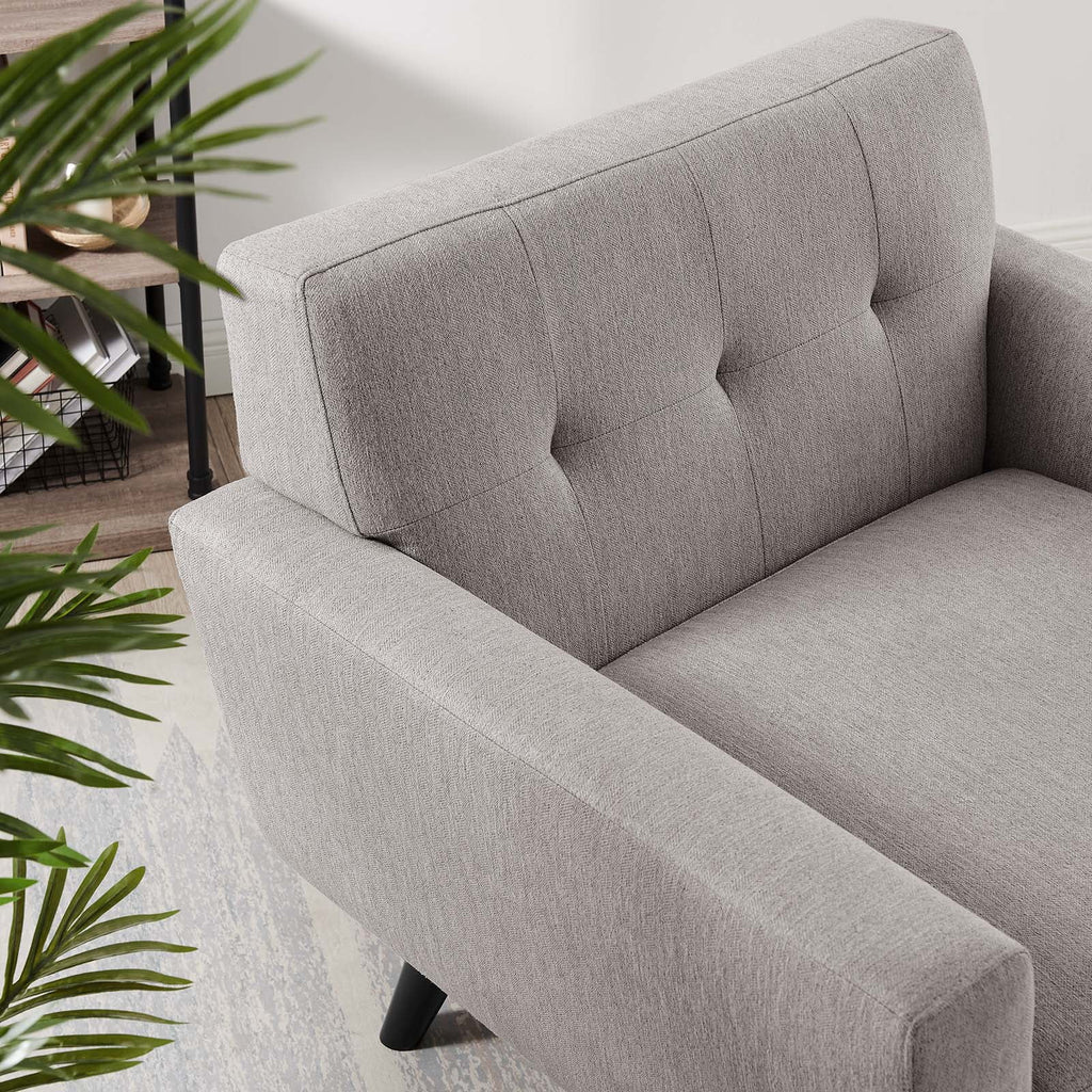 Light Gray Herringbone Fabric Armchair Q1558