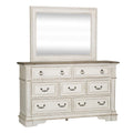 White 7-Drawer Wood Dresser & Mirror H5711