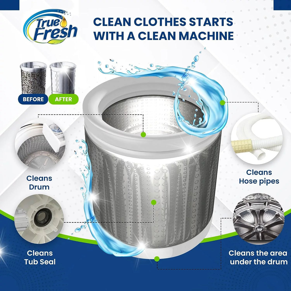 15 Solid Washing Machine Cleaner Tablets S4101