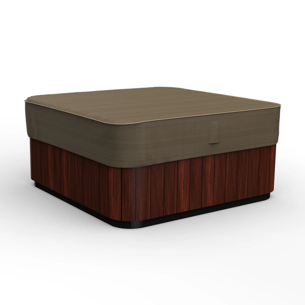 Black and Tan Square Hot Tub Cover L6471