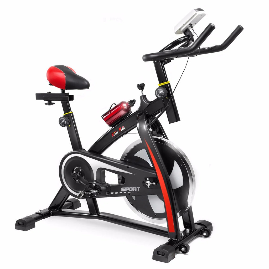 Blue Stationary Exercise Bike with Bottle Holder D87047